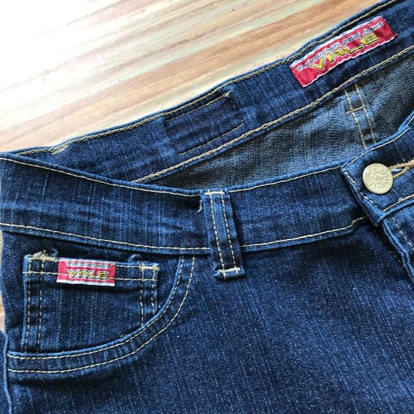 Vale Original Blue Jeans Vintage Y2K Embroidered Flare Leg Mid-Rise 32" Waist - Picture 6 of 10